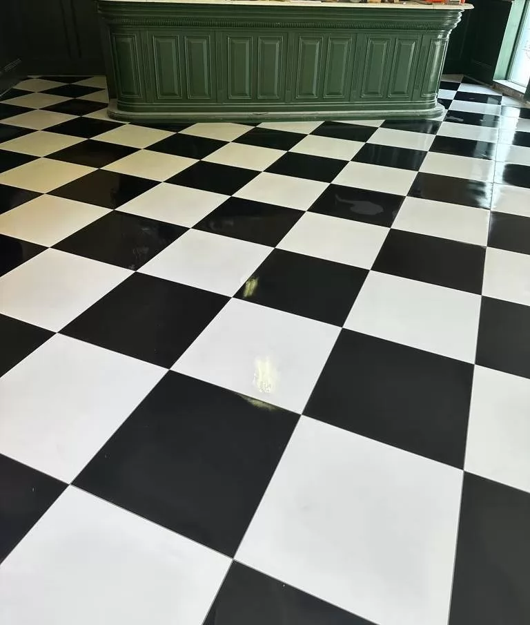 black & white floor